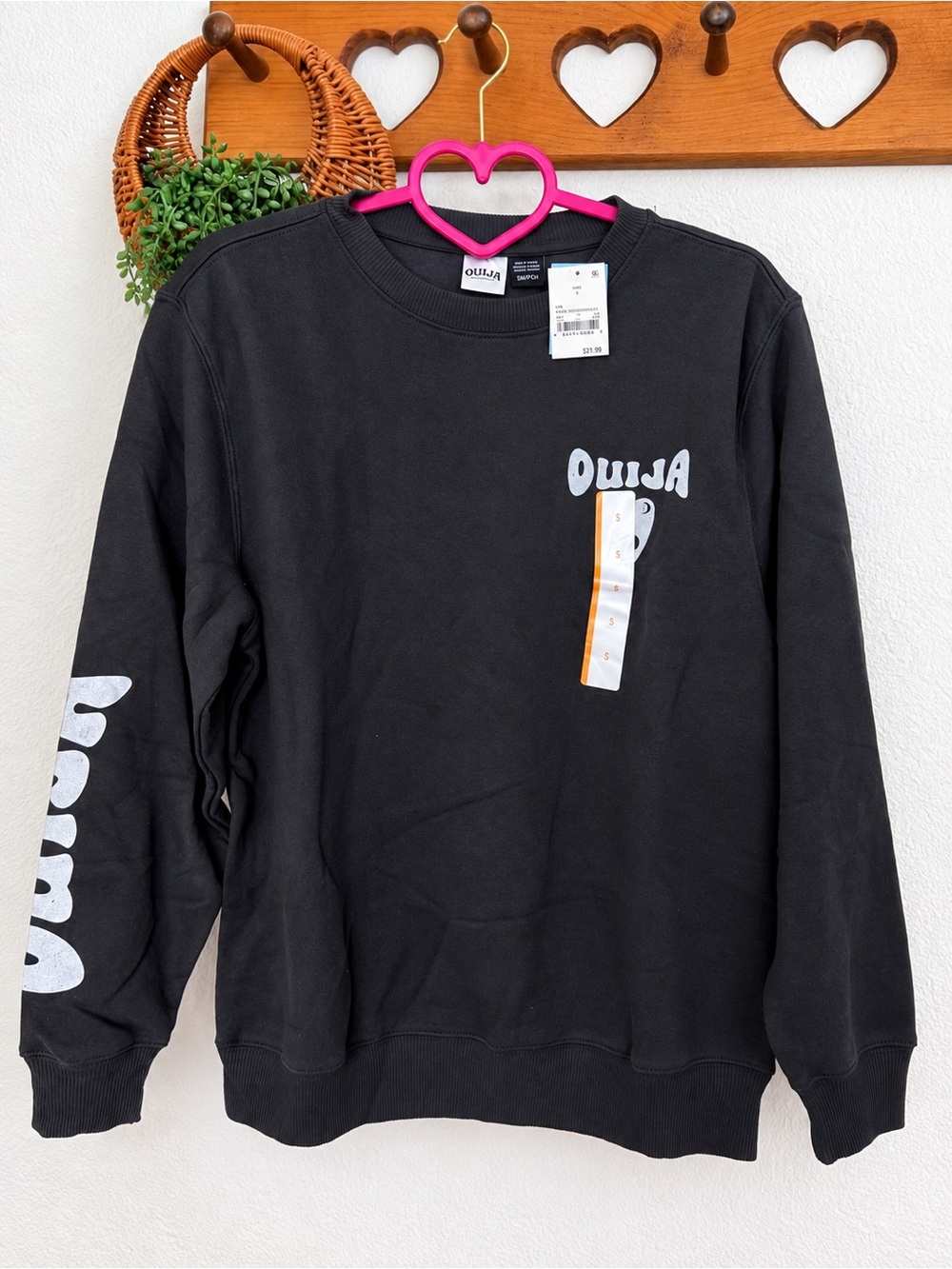 Ouija Mystifying Oracle Sweatshirt Womens S Black Graphic NWT Goth Halloween